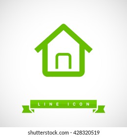 Home page isolated minimal single flat linear icon in color. Line vector icon for websites and mobile minimalistic flat design.