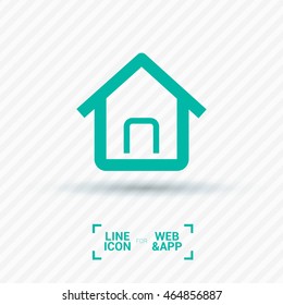 Home page isolated minimal single flat linear icon in color. Line vector for websites and mobile minimalistic design.