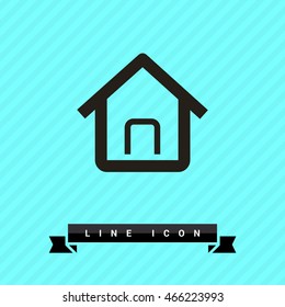 Home page isolated minimal single flat linear icon in color. Line vector icon for websites and mobile minimalistic flat design.
