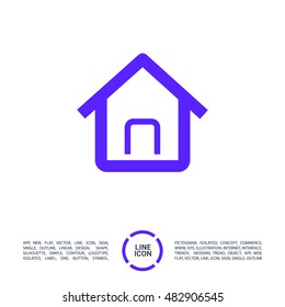 Home page isolated minimal single flat linear icon in color. Line vector icon for websites and mobile minimalistic flat design.