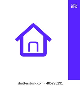 Home page isolated minimal single flat linear icon in color. Line vector icon for websites and mobile minimalistic flat design.
