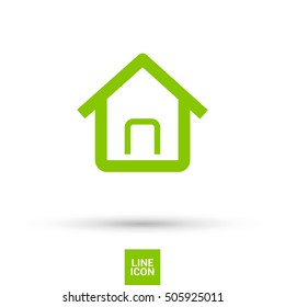 Home page isolated minimal single flat linear icon in color. Line vector icon for websites and mobile minimalistic flat design.