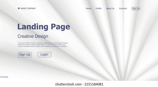 Home page landing white gray web landing page template digital website landing page design concept - Vector illustration