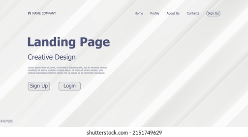 Home page landing white gray web landing page template digital website landing page design concept - Vector illustration
