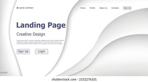 Home Page Landing White Gray Web Landing Page Template Digital Website Landing Page Design Concept - Vector Illustration