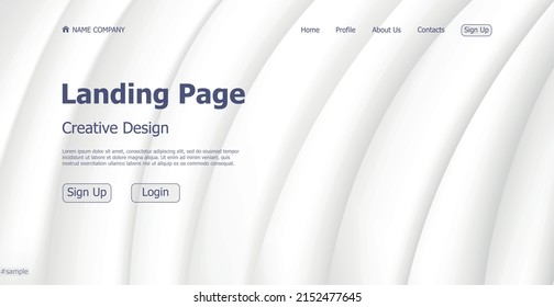 Home page landing white gray web landing page template digital website landing page design concept - Vector illustration