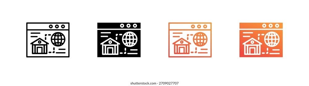 Startseite Symbol Set Vektor für mehrere Stile