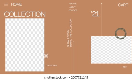 Página principal en el sitio web. Página De Venta De Ui. Plantilla simple para el diseño de su sitio. Ponga Su Contenido Bajo Fondo. Ilustración del vector