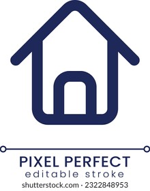 Startseite Pixel perfekte Linear ui Symbol. Hauptseite. Website-Navigation. Homepage-Taste. GUI, UX Design. Umrissene Benutzeroberfläche für App und Web. Bearbeitbarer Strich. Poppins Schriftart verwendet