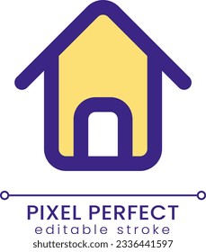 Startseite Pixel perfekte RGB Farbe ui Symbol. Hauptseite. Website-Navigation. Einfaches Fülllinienelement. GUI, UX Design für mobile App. Vektor-Piktogramm einzeln. Bearbeitbarer Strich. Poppins Schriftart verwendet