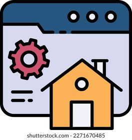 Home Page Setting Concept, Cache and Config Sign, Webpage Viewer UI Software stock illustration, Browser Configuration Vector Icon Design, Cloud computing and Internet hosting services Symbol,