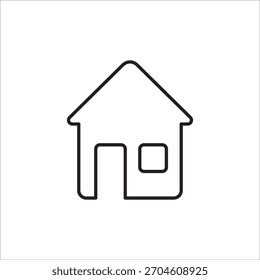 Startseite dünne Linie Symbol. Einfache Home-Taste für Website und Apps. Homepage-Schaltfläche. Symbol für die Hauptmenüseite. Vektorgrafik.