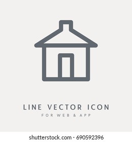 Home page vector icon for site. Single isolated object. For web and App.