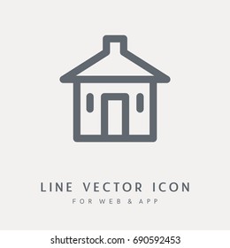 Home page vector icon for site. Single isolated object. For web and App.
