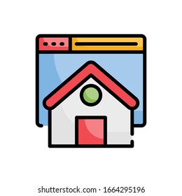 Home Page Vector illustration. Design Development outline filled icon. EPS 10 File