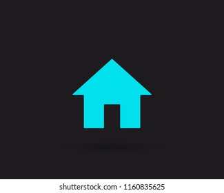 Home, home page vector web icon isolated on black background, EPS 10, top view