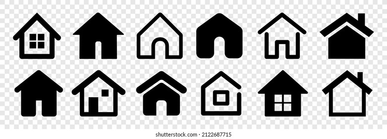 Home page web icon set in vector format
