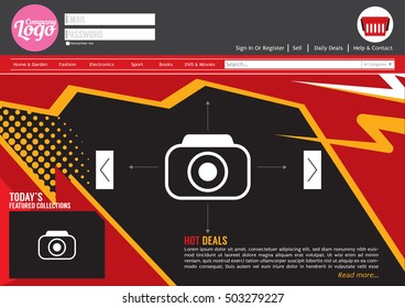 Home Page Website Template Vector Illustration