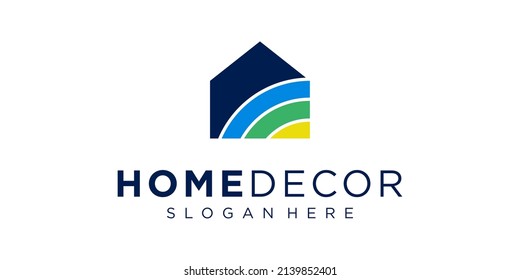 Home Paint Building Architecture Decoration Wall Real Estate Construction Vector Logo Design