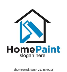 Logo de vector de ilustración de pintura residencial