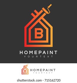 home paint initial Letter B Logo design