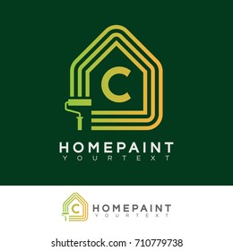 home paint initial Letter C Logo design