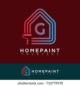home paint initial Letter G Logo design