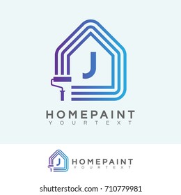 home paint initial Letter J Logo design