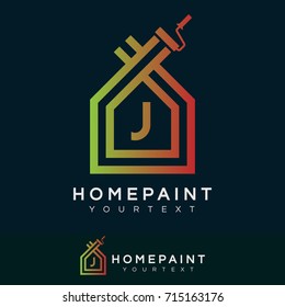 home paint initial Letter J Logo design