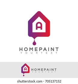 home paint initial Letter A Logo design