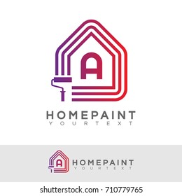 home paint initial Letter A Logo design