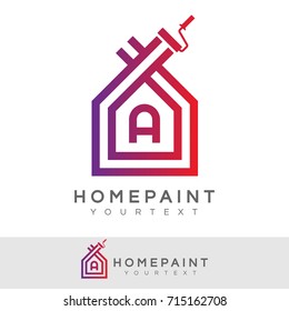 home paint initial Letter A Logo design