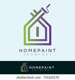 home paint initial Letter I Logo design