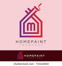 home paint initial Letter M Logo design