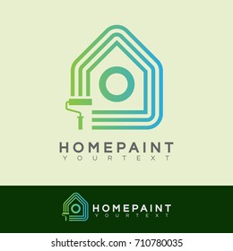 home paint initial Letter O Logo design