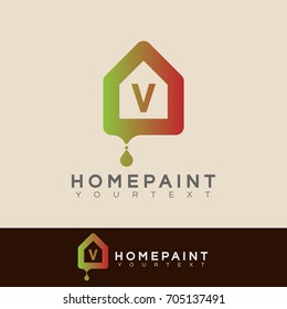 home paint initial Letter V Logo design