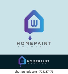 home paint initial Letter W Logo design