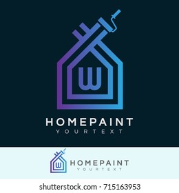 home paint initial Letter W Logo design