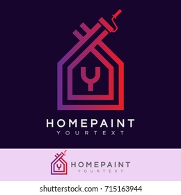 home paint initial Letter Y Logo design