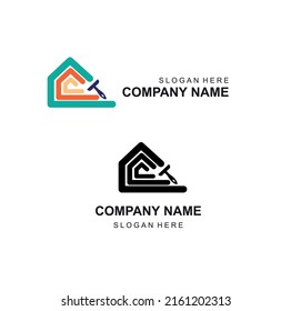 Home paint logo, home decoration company identity