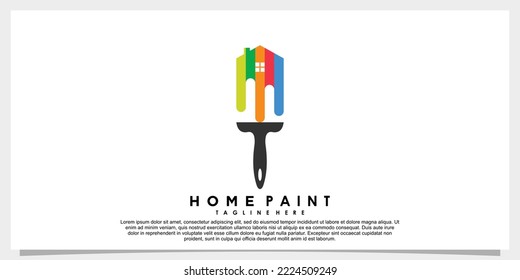 home paint logo design with creative concept rainbow color