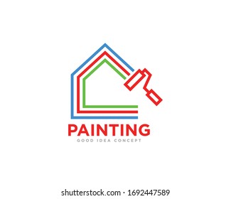 Home Paint Logo Design Vector