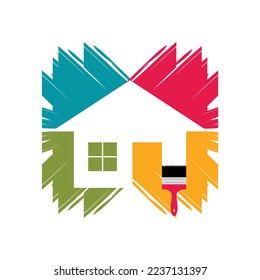 home paint logo template icon