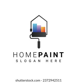 Home Paint Service Logo Design Paint Brush Logotype