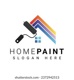 Home Paint Service Logo Design Paint Brush Logotype