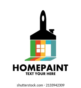 Home paint vector logo template. Colorful design.