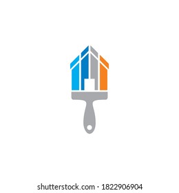 Vector de pintura en casa, logotipo inmobiliario
