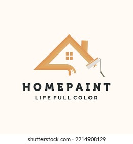 home paint vintage logo vector minimalist illustration design, home with color symbol design