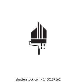 Home painter icon logo design vector template