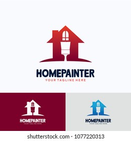 Home Painter Logo Template Design. Creative Vector Emblem, for Icon or Design Concept.